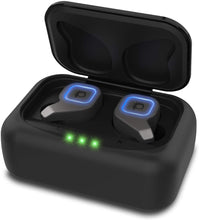 Load image into Gallery viewer, PunkBuds 2.0 True Wireless Earbuds, Mini Bluetooth Headphones W/ Charging Case &amp; Built-In Noise Cancelling Mic. [Black] (Color in image: Black)
