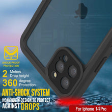 Cargar imagen en el visor de la galería, iPhone 14 Pro Waterproof Case, Punkcase [Extreme Series] Armor Cover W/ Built In Screen Protector [Light Blue] (Color in image: Black)

