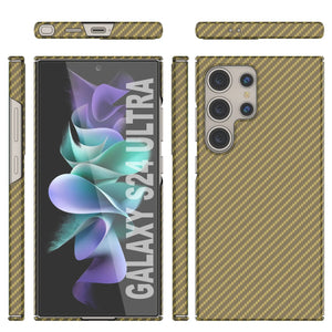Galaxy S24 Ultra Case, Punkcase Carbon -Walkield, Heavy Duty y Ultra Fin Cover [a prueba de choques] [no deslizamiento] [amarillo]