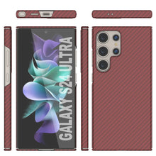 Cargar imagen en el visor de la galería, Galaxy S24 Ultra Case, Punkcase Carbon -Walkield, Heavy Duty &amp; Ultra Fin Cover [a prueba de choques] [Non Slip] [rojo]
