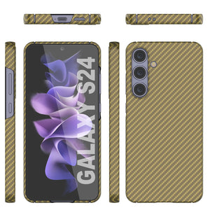 Case Galaxy S24, Punkcase Carbonalfield, Sesh Duty y Ultra Fin Cover [Probante de choque] [Non Slip] [Amarillo]