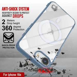 Punkcase iPhone 16E Case de carga inalámbrica magnética [Serie ClearMag] [Armada]