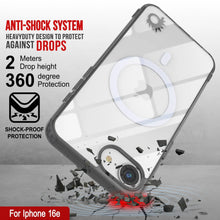 Load image into Gallery viewer, Punkcase iPhone 16E Case de carga inalámbrica magnética [Serie ClearMag] [Negro]

