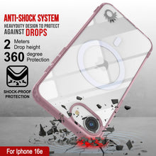 Load image into Gallery viewer, Punkcase iPhone 16E Case de carga inalámbrica magnética [Serie ClearMag] [Rose]
