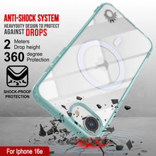 Cargar imagen en el visor de la galería, Punkcase iPhone 16E Case de carga inalámbrica magnética [Serie ClearMag] [Teal]

