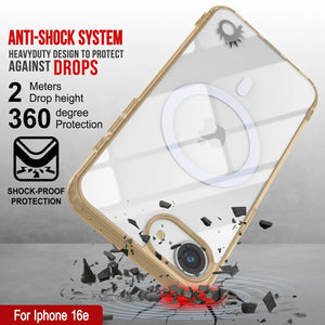 Punkcase iPhone 16E Case de carga inalámbrica magnética [Serie ClearMag] [Oro]