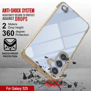 Funda para Galaxy S25 [Serie de acrílico transparente] [Antideslizante] Para Galaxy S25 [Naranja]