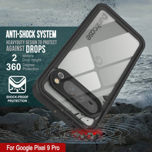 Caso impermeable de Google Pixel 9 Pro, cubierta de armadura punkcase [serie extrema] con protector de pantalla incorporado [azul marino]