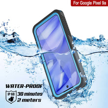 Cargar imagen en el visor de la galería, Caso impermeable de Google Pixel 9a, cubierta de armadura punkcase [serie extrema] con protector de pantalla incorporado [azul claro]
