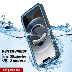 iPhone 16e impermeable IP68, punkcase [azul claro] [Serie Studstar] [Fit Slim] [Dirtproof]