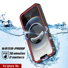 Load image into Gallery viewer, Case impermeable para iPhone 16E, cubierta de armadura punkcase [serie extrema] con protector de pantalla incorporado [rojo]
