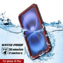 Cargar imagen en el visor de la galería, iPhone 16 Plus Metal Extreme 3.0 Serie Estuche impermeable aluminio IP68 w/buillt en la pantalla Protector y Kickstand [rojo]
