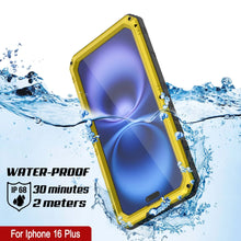 Cargar imagen en el visor de la galería, Case impermeable de aluminio de iPhone 16 Plus Metal Extreme 3.0 IP68 con protector de pantalla y Kickstand [amarillo]
