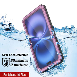 Case impermeable de aluminio de iPhone 16 Plus Metal Extreme 3.0 IP68 con Buillt en la pantalla Protector y Kickstand [rosa]