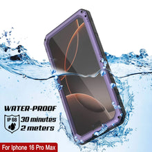Cargar imagen en el visor de la galería, iPhone 16 Pro Max Metal Extreme 3.0 Estuche impermeable de aluminio IP68 con buillt en la pantalla Protector y Kickstand [púrpura]
