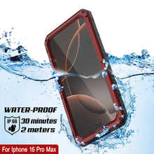Cargar imagen en el visor de la galería, iPhone 16 Pro Max Metal Extreme 3.0 Estuche impermeable de aluminio IP68 con buillt en la pantalla Protector y Kickstand [rojo]
