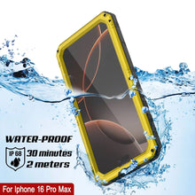 Cargar imagen en el visor de la galería, iPhone 16 Pro Max Metal Extreme 3.0 Estuche impermeable de aluminio IP68 w/buillt en la pantalla Protector y Kickstand [amarillo]
