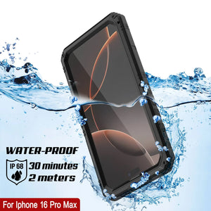 iPhone 16 Pro Max Metal Extreme 3.0 Estuche impermeable de aluminio IP68 con buillt en la pantalla Protector y Kickstand [negro]