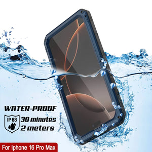 iPhone 16 Pro Max Metal Extreme 3.0 Estuche impermeable de aluminio IP68 con buillt en la pantalla Protector y Kickstand [azul]