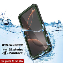 Cargar imagen en el visor de la galería, iPhone 16 Pro Max Metal Extreme 3.0 Estuche impermeable de aluminio IP68 con buillt en la pantalla Protector y Kickstand [Dark Green]
