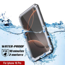Load image into Gallery viewer, Caso impermeable de aluminio de la serie iPhone 16 Pro Metal 3.0 IP68 con protector de pantalla y Kickstand [blanco]
