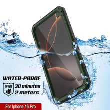 Load image into Gallery viewer, iPhone 16 Pro Metal Extreme 3.0 Estuche impermeable de aluminio IP68 w/buillt en la pantalla Protector y Kickstand [Dark Green]
