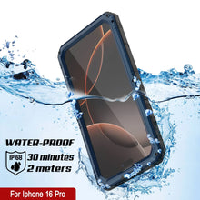 Load image into Gallery viewer, Caso impermeable de aluminio de la serie iPhone 16 Pro Metal Extreme 3.0 IP68 w/buillt en la pantalla Protector y Kickstand [azul]
