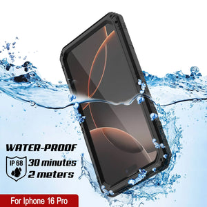 Case impermeable de aluminio iPhone 16 Pro Metal Extreme 3.0 aluminio IP68 con buillt en la pantalla Protector y Kickstand [negro]
