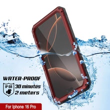Load image into Gallery viewer, Caso impermeable de aluminio iPhone 16 Pro Metal Extreme 3.0 aluminio IP68 con buillt en la pantalla Protector y Kickstand [rojo]
