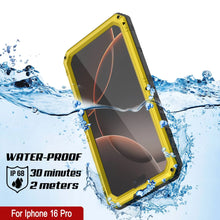 Load image into Gallery viewer, Caso impermeable de aluminio de la serie iPhone 16 Pro Metal 3.0 IP68 con protector de pantalla y Kickstand [amarillo]
