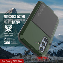 Cargar imagen en el visor de la galería, Galaxy S25 más estuche de metal, cubierta de armadura de grado militar de servicio pesado [prueba de choque] Cuerpo completo duro [verde oscuro]

