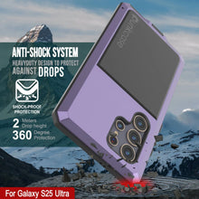 Cargar imagen en el visor de la galería, Caso de metal ultra Galaxy S25, cubierta de armadura de grado militar de servicio pesado [prueba de choque] Full Body Hard [Purple]
