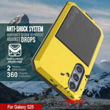 Cargar imagen en el visor de la galería, Case de metal Galaxy S25, cubierta de armadura de grado militar de servicio pesado [prueba de choque] Cuerpo completo duro [amarillo]
