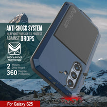 Cargar imagen en el visor de la galería, Case de metal Galaxy S25, cubierta de armadura de grado militar de servicio pesado [prueba de choque] Cuerpo completo duro [azul]
