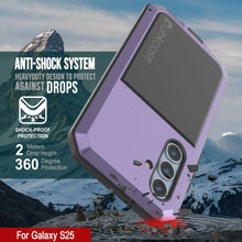 Cargar imagen en el visor de la galería, Case de metal Galaxy S25, cubierta de armadura de grado militar de servicio pesado [prueba de choque] Cuerpo completo duro [Púrpura]
