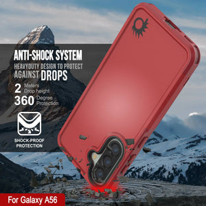 Punkcase Galaxy A56 Case, [Serie Spartan 2.0] Carrera de servicio pesado resistente [rojo]