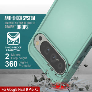 Punkcase Google Pixel 9 Pro XL Case, [Serie Spartan 2.0] Cubierta de servicio pesado resistente con protector de pantalla incorporado [verde azulado]