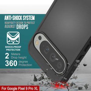 Punkcase Google Pixel 9 Pro XL Case, [Serie Spartan 2.0] Cubierta de servicio pesado resistente con protector de pantalla incorporado [negro]