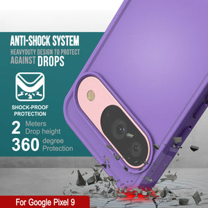 Punkcase Google Pixel 9 Case, [Serie Spartan 2.0] Cubierta de servicio pesado resistente con protector de pantalla incorporado [Purple]
