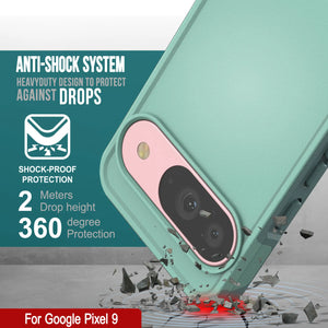 Punkcase Google Pixel 9 Caso, [Serie Spartan 2.0] Cubierta de servicio pesado resistente con protector de pantalla incorporado [verde azulado]