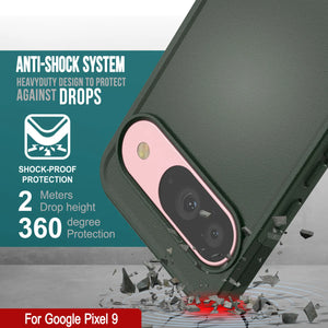 Punkcase Google Pixel 9 Case, [Serie Spartan 2.0] Cubierta de servicio pesado resistente con protector de pantalla incorporado [verde oscuro]