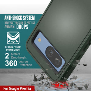 Funda PunkCase para Google Pixel 9 Pro XL, [Serie Spartan 2.0], transparente, resistente y duradera, con protector de pantalla incorporado [verde oscuro]