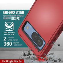 Load image into Gallery viewer, Funda PunkCase para Google Pixel 9, [Serie Spartan 2.0], transparente, resistente y duradera, con protector de pantalla incorporado [rojo]
