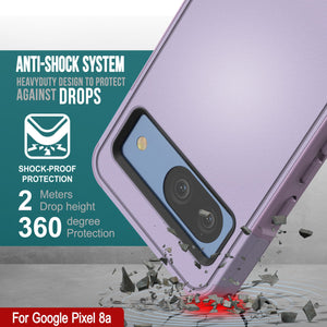 Funda PunkCase para Google Pixel 9, [Serie Spartan 2.0], transparente, resistente y duradera, con protector de pantalla incorporado [lila]