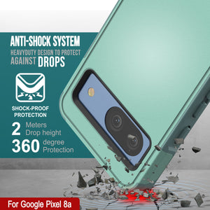 Funda PunkCase para Google Pixel 9 Pro XL, [Serie Spartan 2.0], transparente, resistente y duradera, con protector de pantalla incorporado [verde azulado]