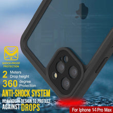 Cargar imagen en el visor de la galería, Products iPhone 14 Pro Max Waterproof Case, Punkcase [Extreme Series] Armor Cover W/ Built In Screen Protector [Light Blue] (Color in image: Black)
