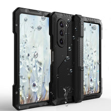 Cargar imagen en el visor de la galería, Funda metálica Galaxy Z Fold5, resistente de grado militar, cubierta de armadura de cuerpo completo dura [verde oscuro]
