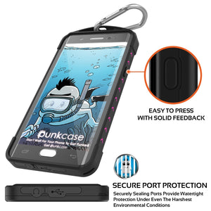 Funda resistente al agua para Galaxy Note FE, serie WEBSTER de Punkcase, color rosa | Cubierta de armadura resistente.