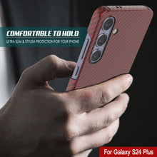 Cargar imagen en el visor de la galería, Case de Galaxy S24 Plus, Punkcase Carbon -Shield, Sesta Duty y Ultra Fin Cover [Probante de choque] [Non Slip] [Rojo]
