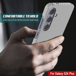Case de Galaxy S24 Plus, Punkcase Carbon -Shield, Sesh Duty & Ultra Fin Cover [Probante de choque] [Non Slip] [White]